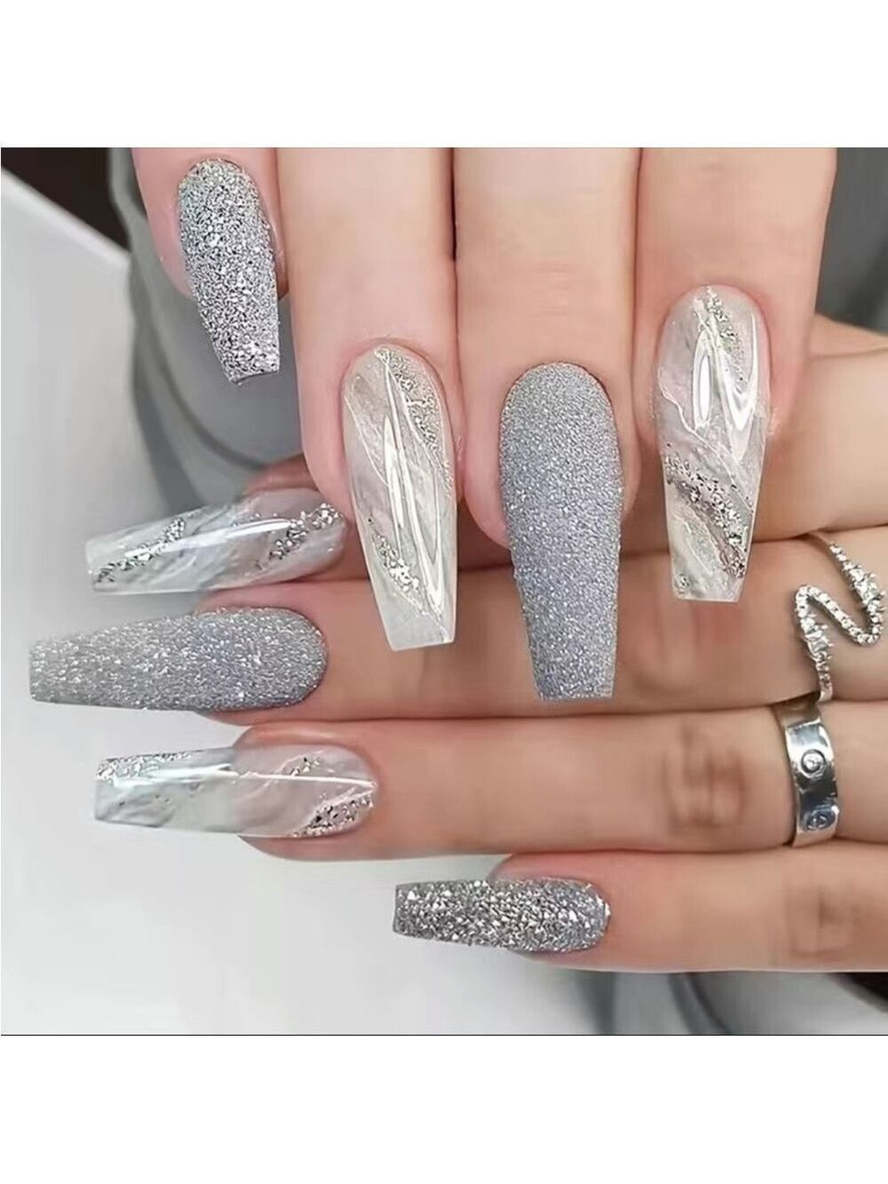 Silver Fox - Nail Junkie - full artificial nail set